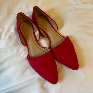 Time and Tru Red Suede Flats Size 11